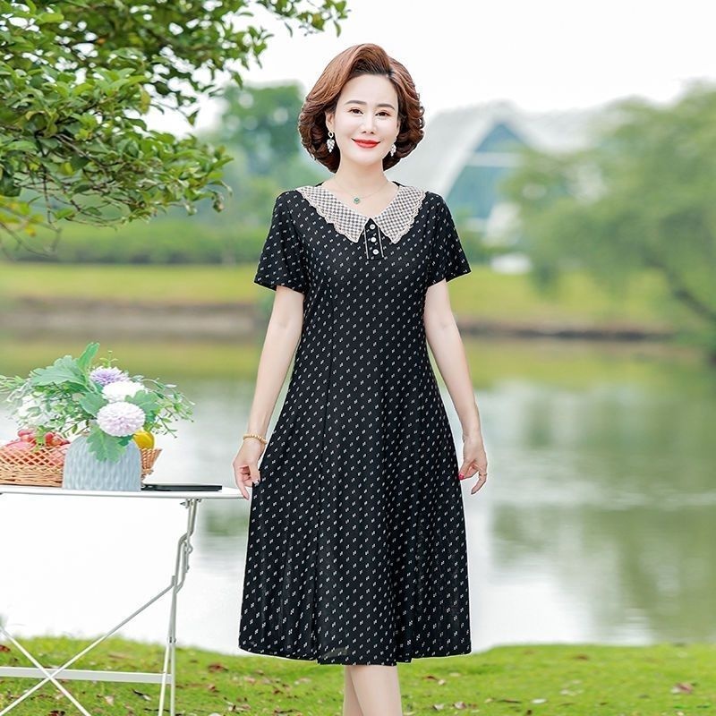 Summer Clothing Over 60 - Moda Yaz Uzun Elbise Elastik Günlük