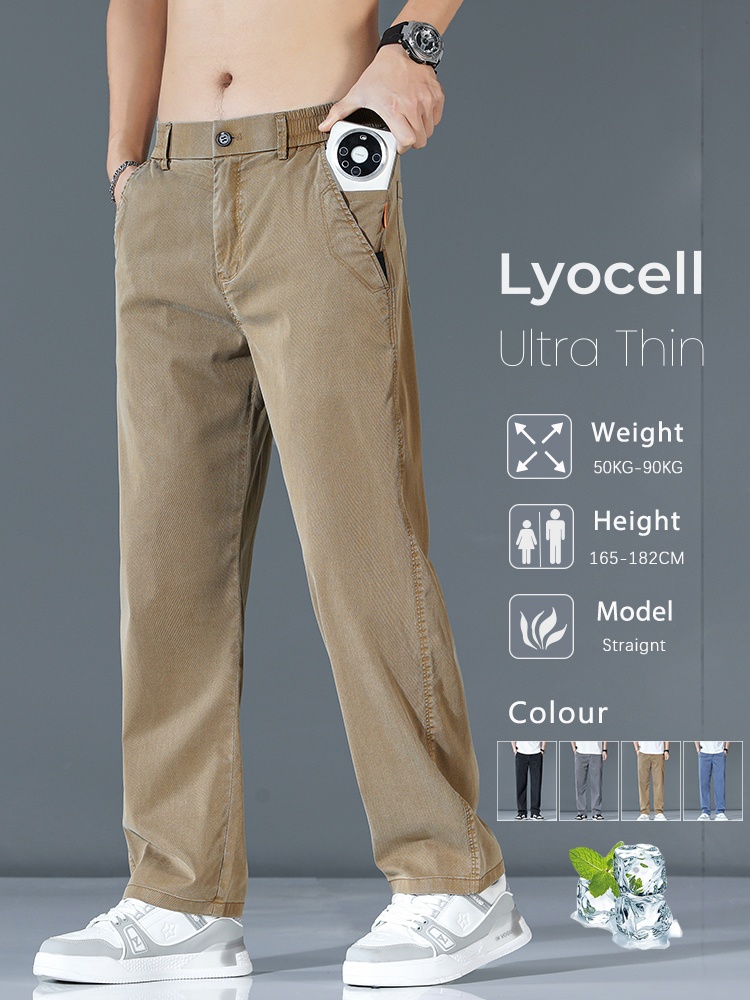 Summer Clothing Brands Men - Ultra-ince Lyocell Moda Gevşek Rahat Pantolon