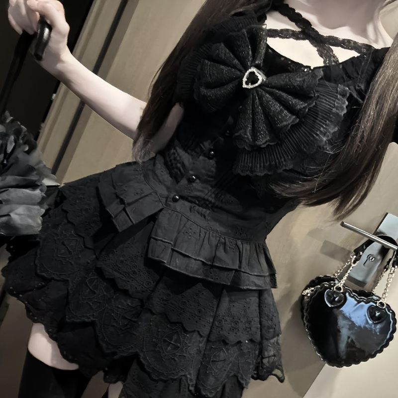 Summer Japanese Clothing - Japon Retro Yaylı İnce Puf Kollu