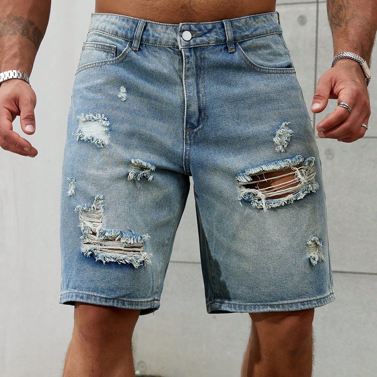 Summer Clothing Brands Men - Yeni moda Mens yırtık kısa kot