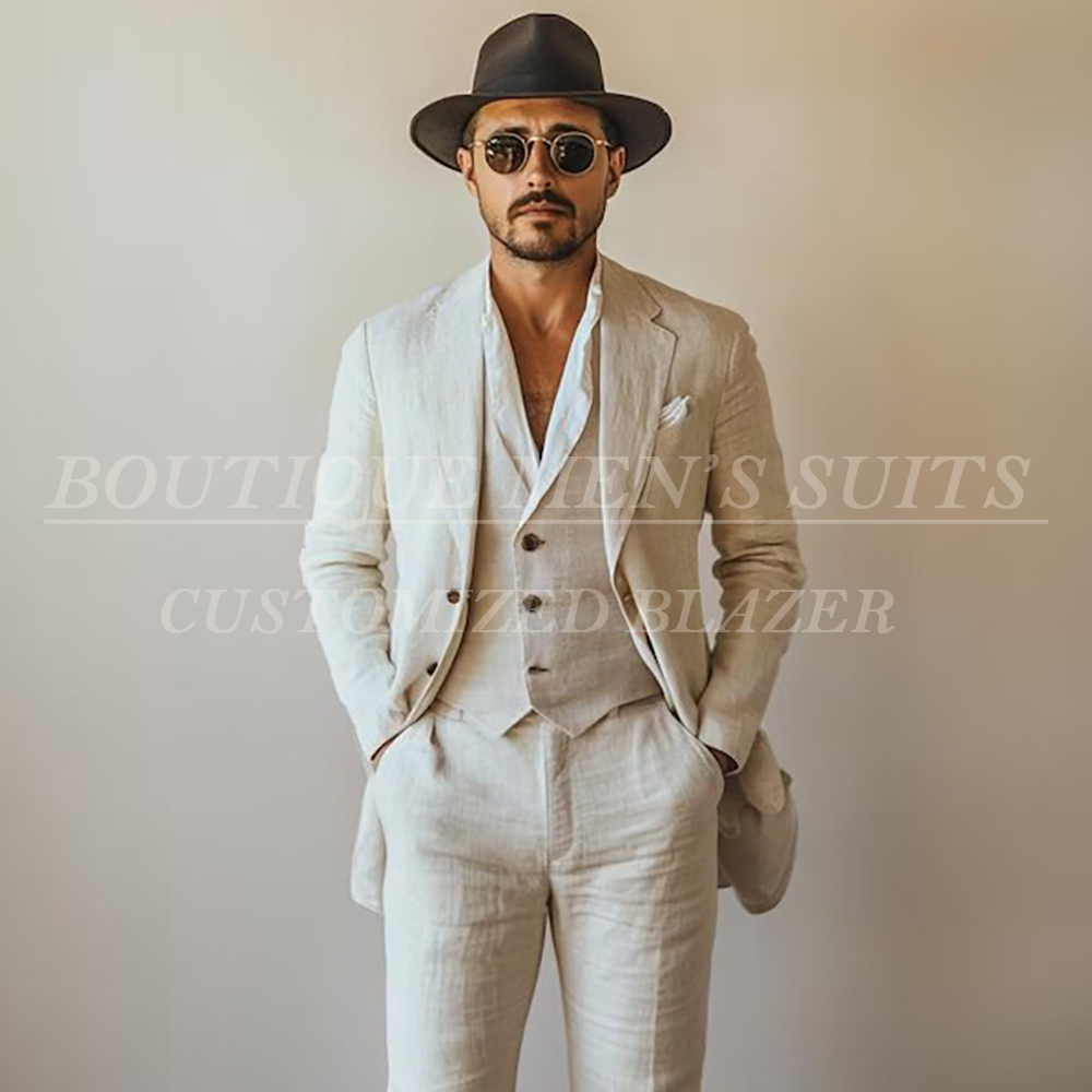 Summer Clothing Men Linen - Rahat Yaz Keten erkek Takım Elbise