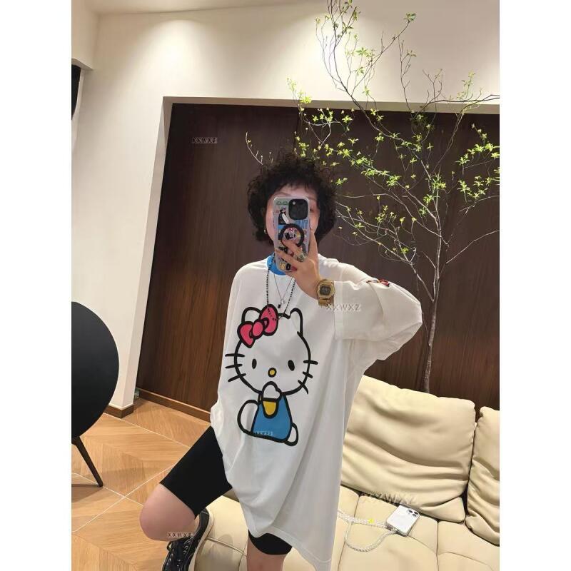 Uzun kollu Hello Kitty yaz yen - Summer Clothing Tops incelemesi ve fiyatı