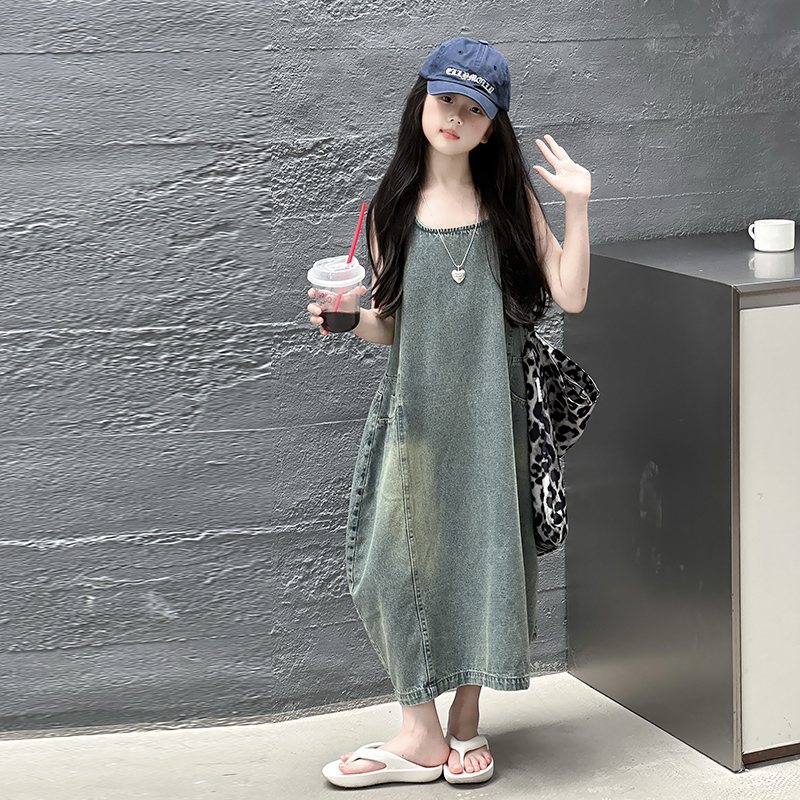 Vintage Mavi Çocuk Kız Yüksek  - Summer Clothing For Girls incelemesi ve fiyatı