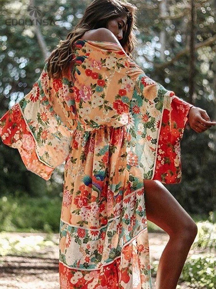 2025 Bohem Çiçek Desenli Önü A - Sarong Pareo Wrap incelemesi ve fiyatı